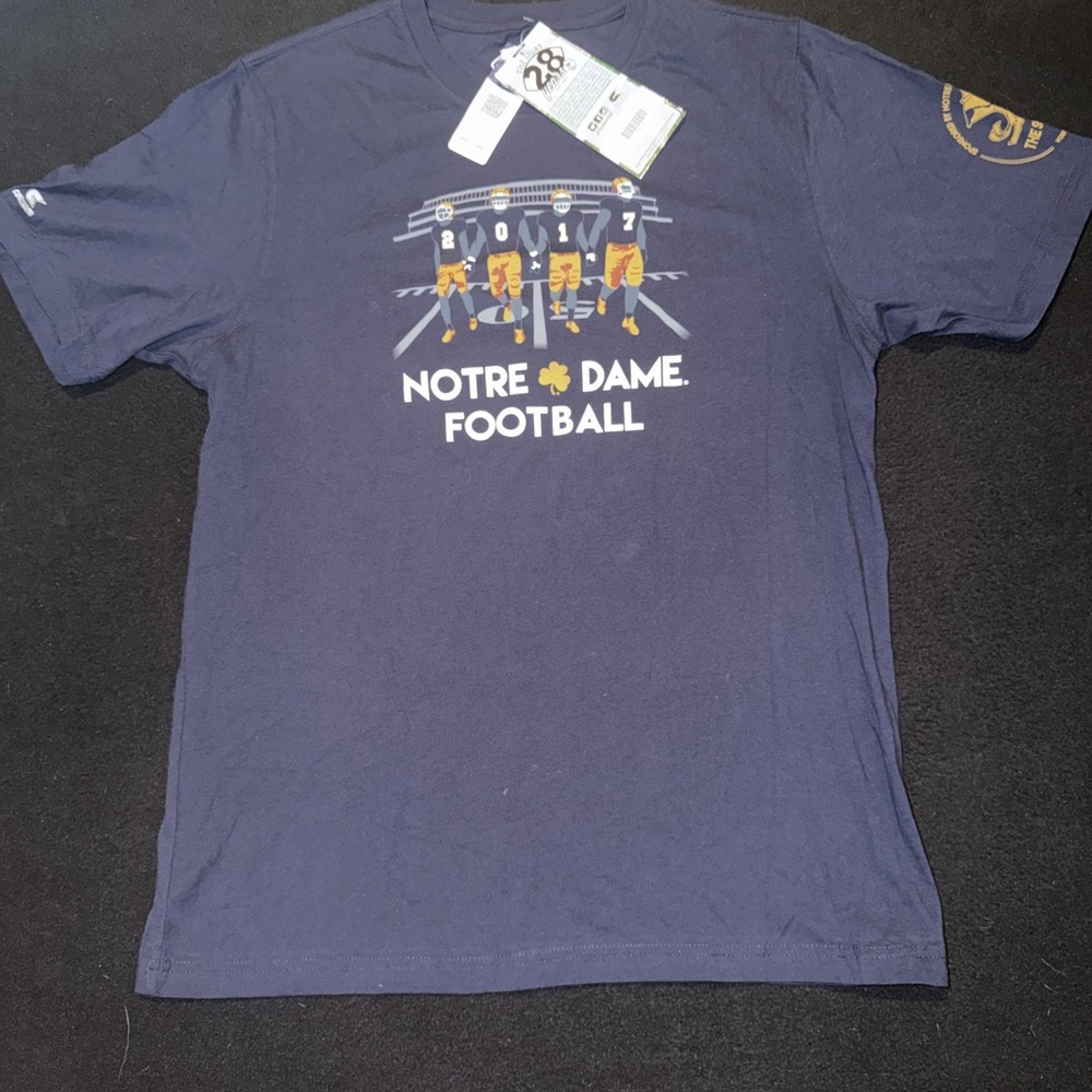 Notre Dame Football 2017 The Shirt 28 Years Navy Blue Mens X-Large NWT